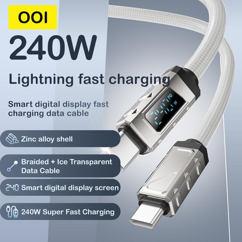 OOI 4 in 1 USB MAX 240W PD Fast Car Charging & Data Sync – USB-A, USB-C, and Lightning Compatible with iPhone 16/15 chargers Electronic Smartphone Carplay Adapter