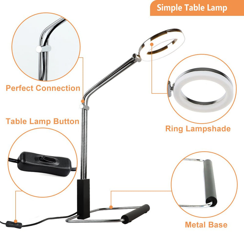 Minimalist Desk Lamp, Modern Nightstand Lamp With Plug-In Cord, Industrial Table Lamp With Adjustable Angle