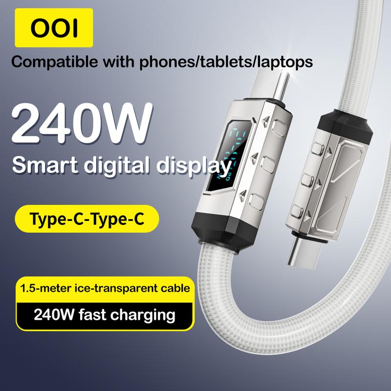 OOI 4 in 1 USB MAX 240W PD Fast Car Charging & Data Sync – USB-A, USB-C, and Lightning Compatible with iPhone 16/15 chargers Electronic Smartphone Carplay Adapter