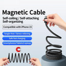 Magnetic Auto-Winding Car Cable, Strong Magnetic Attachment, Tangle-Free,Self-Organizing Design for Smartphones & Allo Type Charger - Electronic