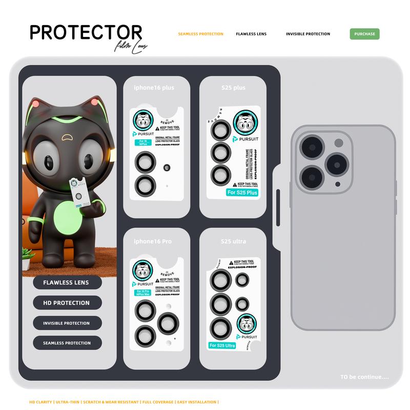 PURSUIT Lens Protector for iPhone 16 Pro Max/Samsung S24 Ultra, 99% HD Clear, Anti-Scratch & Shockproof, Easy Install,Camera Protector – Bubble-Free, Anti-Fingerprint, Case Friendly