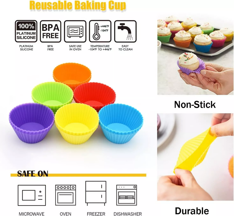 24Pack Silicone Cup Cake Molds