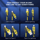 OOI Armored Dragon Vlll 4-in-1 Coiled Universal USB Charger Cable-65W Fast Car Charging & Data Sync for iPhone 16/15, iPad Pro,Electronic(Charging suit)