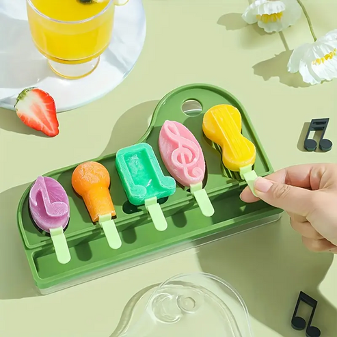 2pcs Piano Key Design Ice Cube & Popsicle Mold - BPA-Free Plastic, Perfect for Chocolate, Candy, and Frozen Treats - Kitchen Gadget for Home and Restaurant Use