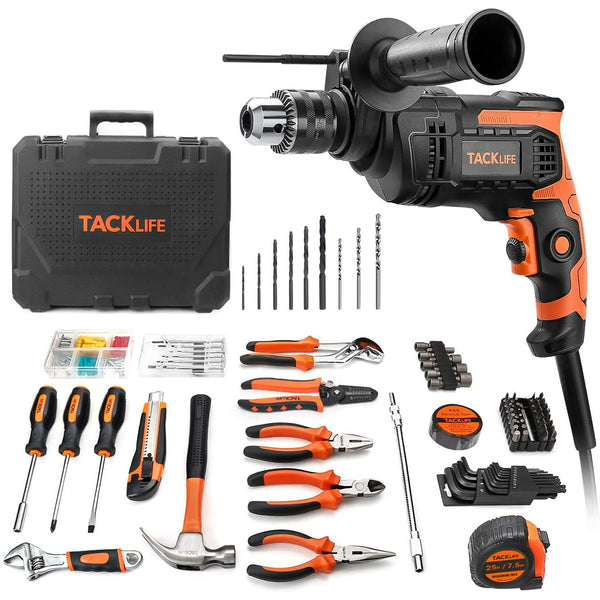 145Pcs Power Tool Sets with 800W Hammer Drill and Carry Case