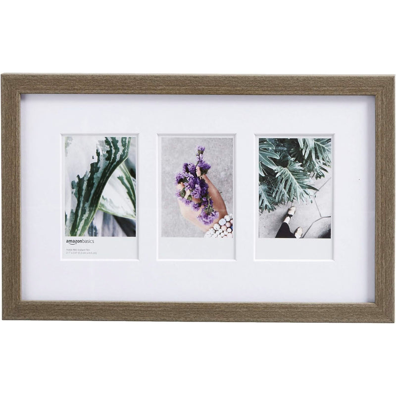 Photo Frame for use with Instax, 3-Opening, 3.25"x2", Barnwood