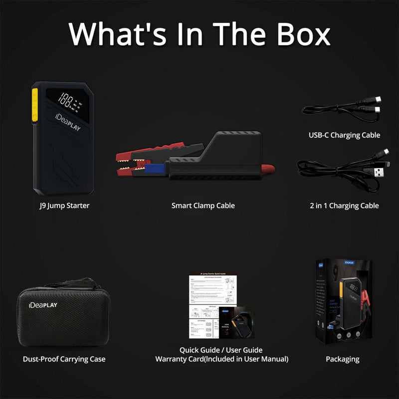 12000mAh Pro Jump Starter & Power Bank with Cables & Case