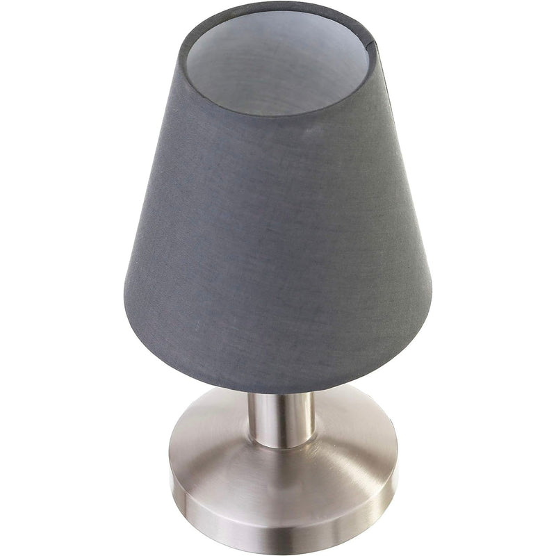Cone Shape Metal Base Table Lamp with LED Bulb - 5.5" x 5.5" x 9.7", Brushed Nickel