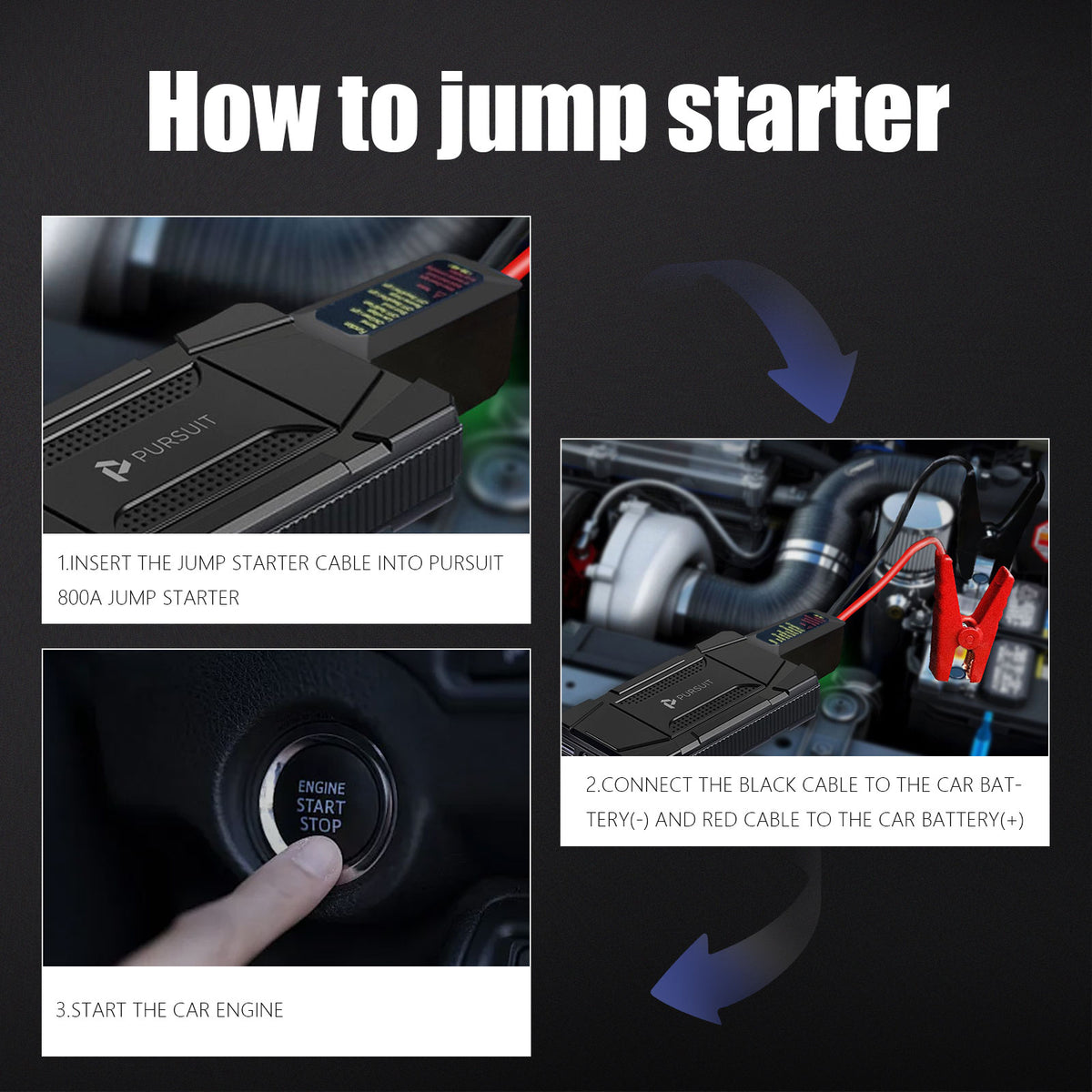 TRAVERSE 800A Peak 12V Car Jump Starter | Racktodoor display picture 1