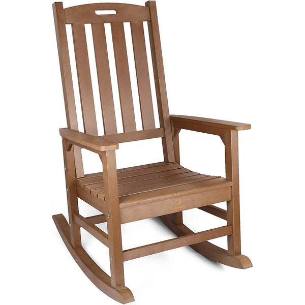 Oversized Outdoor Rocking Chair with 350lbs Support, Poly Lumber Rocker Chair for Patio, Deck, Porch