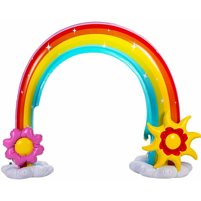 Inflatable Rainbow Sprinkler Summer Outdoor Kids Spray Water Toy Yard Party Pool