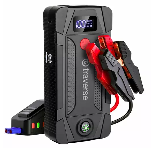Traverse Smart 12V Car Jump Starter and Backup Power Bank with LCD Display