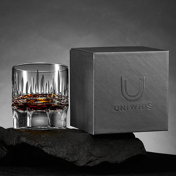 UniWhis Handmade Premium Whisky Glass Set, Handcrafted Whisky Glass with Wide Mouth, Thick Base, and Aroma-Enhancing Design