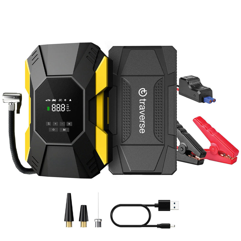 Cordless Portable Air Compressor and Smart Jump Starter & Power Bank