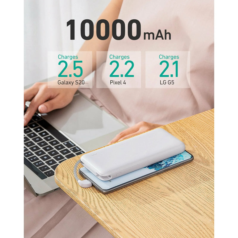 10000mAh Power Bank with Built In USB C Cable PB-N73C