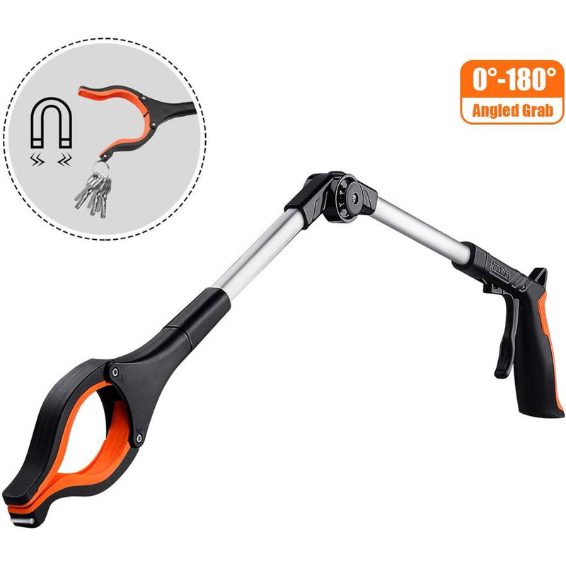 Reacher Grabber Tool, 0°-180° Angled Arm, 90° Rotating Head RG01