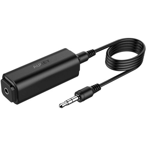 Ground Loop Noise Isolator, for Car Audio/Home Stereo System with 3.5mm Audio Cable (Black) - Rack To Door