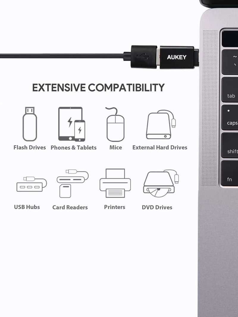 AUKEY Adaptador USB 3.1 Gen1 tipo C a USB 3.0 A/F Negro CB-A26 — AUKEY