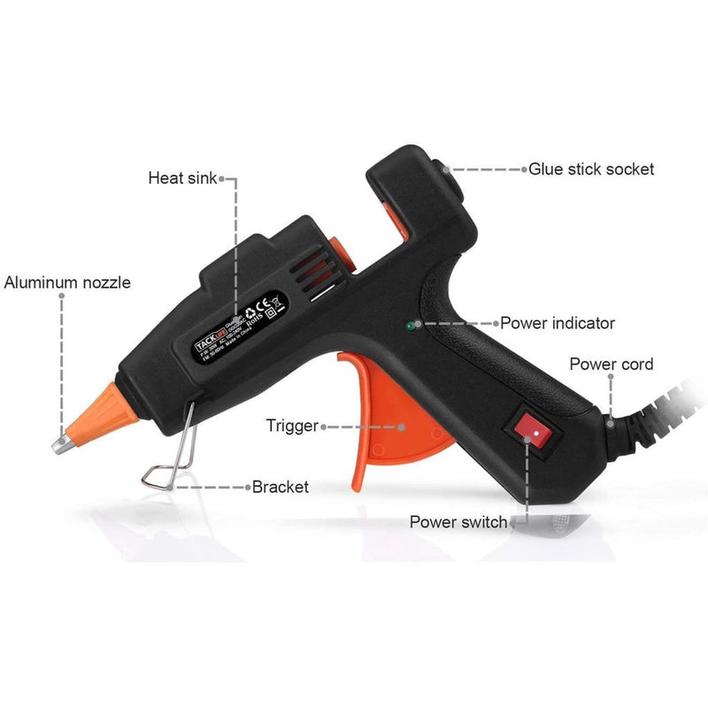 Mini Hot Glue Gun 20w with 30 Pcs EVA Glue Sticks GGO20AC - Rack To Door