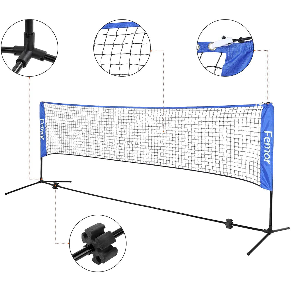 HOMCOM Portable Badminton Net Set for Adults Kids with Foldable Design for Indoor Outdoor, Beach, Backyard | Aosom Canada