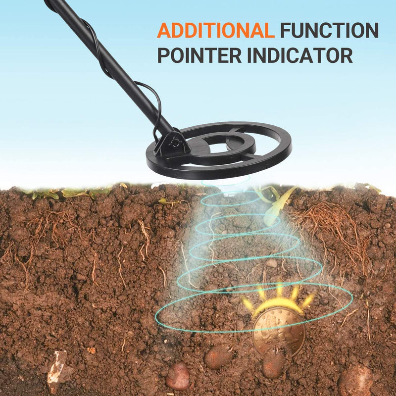 Metal Detector, Adjustable High Accuracy Beach Waterproof Metal Finder (41"-53") with DISC Mode, Pinpoint Function, 4 Colors LED Light, for Adults and Kids