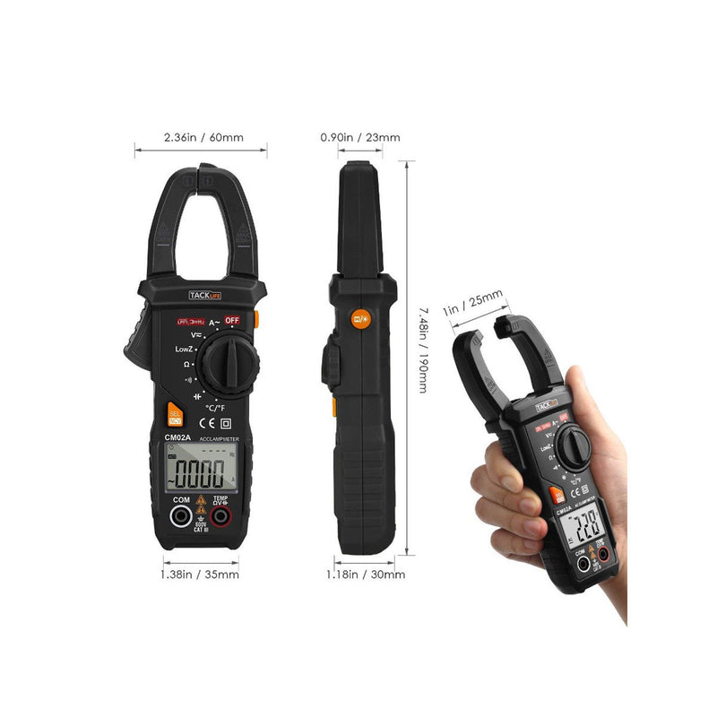 CM02A 600 Amp TRMS 6000 Counts NCV Clamp Meter