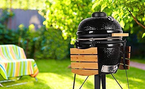 18 inch Multi-functional Charcoal Grill, Outdoor Ceramic Grill for Roast and Smoke - Rack To Door