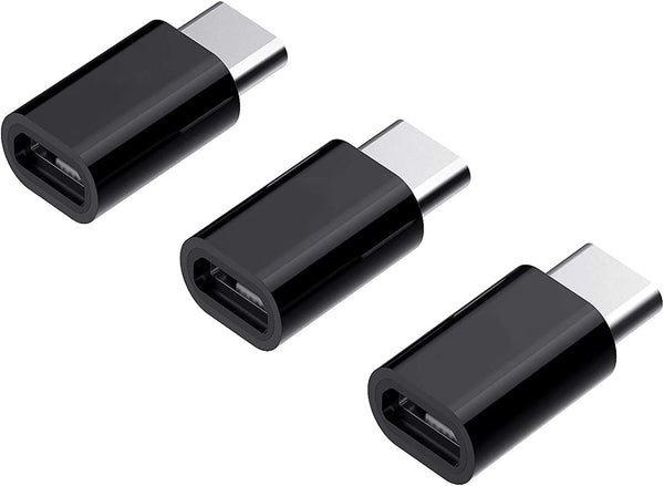 USB-C Adapter to Micro USB (3-Pack) OTG Supported with 56k Resistor Data Sync and Charge CB-A2
