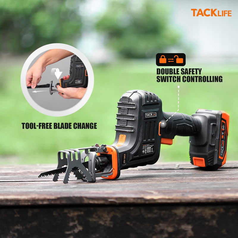 20V Cordless Reciprocating Saw with Lithium Battery, Charger, and 2 Blades