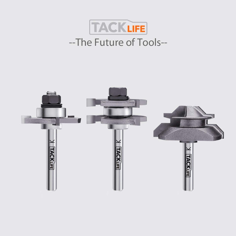 Router Bit Set 1/4 Shank, Tongue and Groove Router Bit Set with 4Pcs Bearings Set RB31C