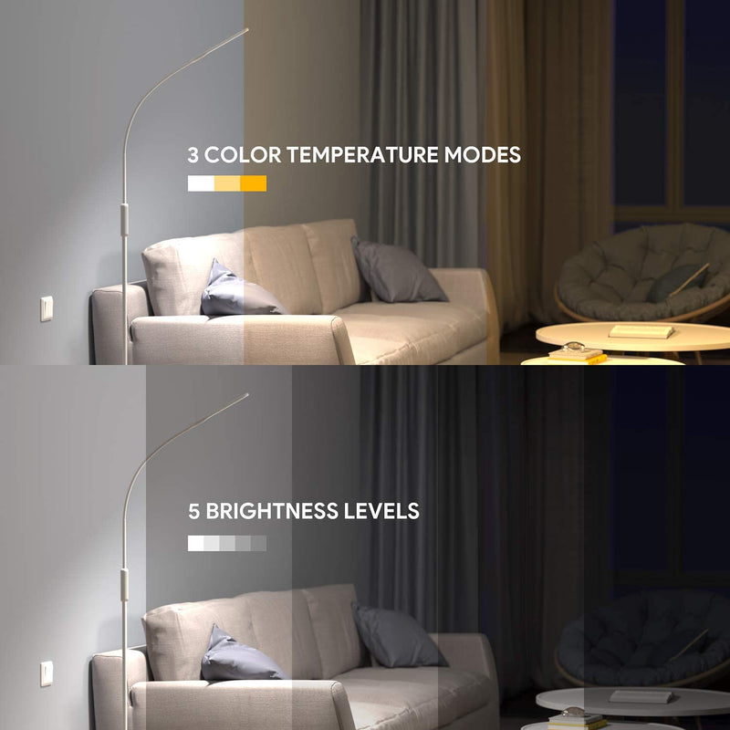 LED Floor Lamp with 3 Color Temperatures & 5 Brightness Levels