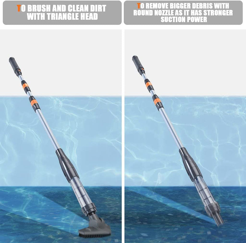 2200 mAh Extendable Portable Pool Vacuum - TKHPVLT - Rack To Door