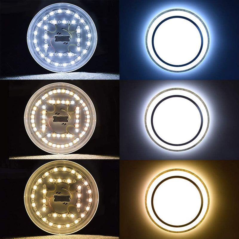 48W Dimmable LED Ceiling Light Fixture Flush Surface Mount, 20 Inch Round Remote Control Lighting, 3 Light Color Changeable for Dining Room, Living Room, Bedroom, Office, Hotel