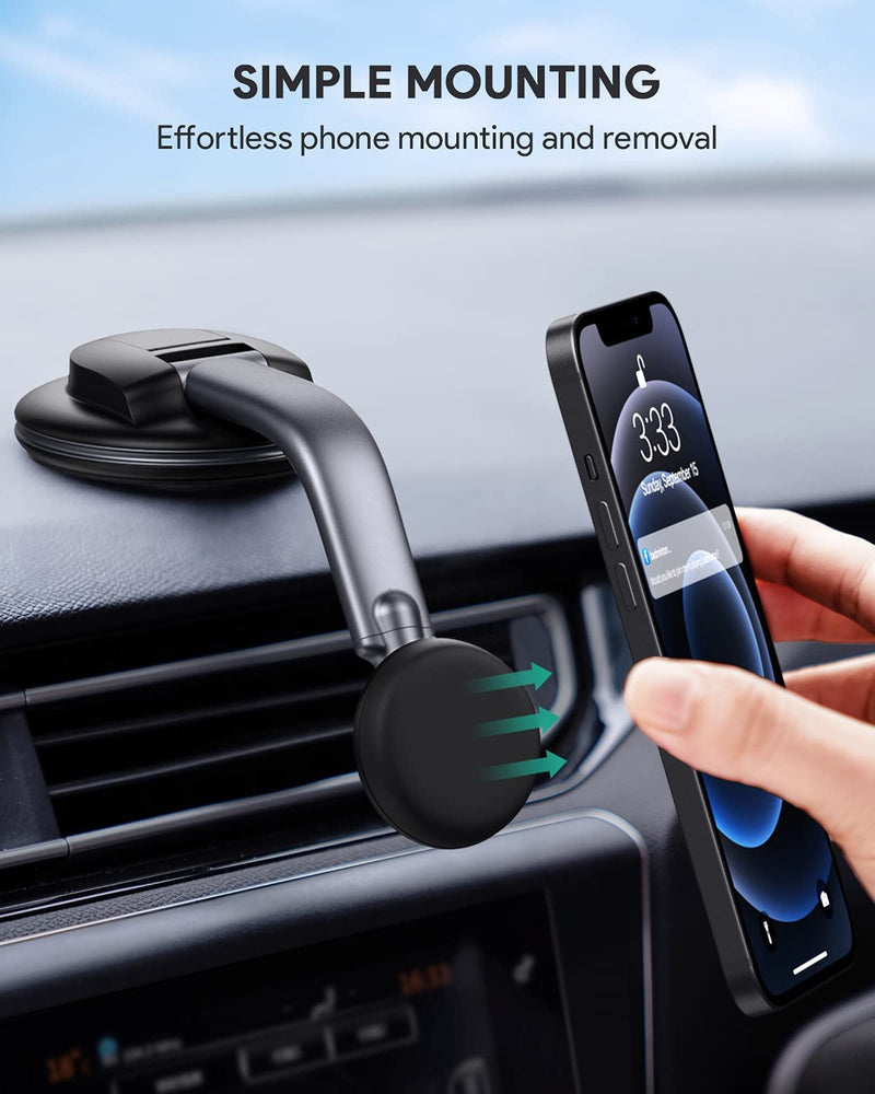 Car Phone Mount, Dashboard Magnetic Cell Phone Holder (Gray) - Rack To Door