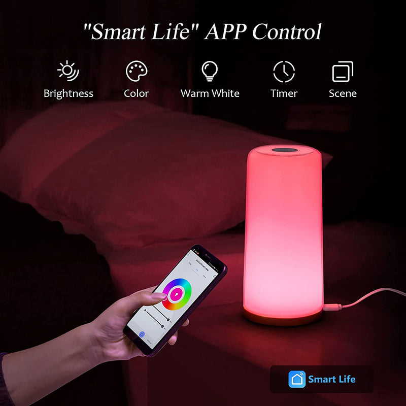 Smart Table Lamp, Bedside Lamp Work with Alexa and Google Home - Rack To Door