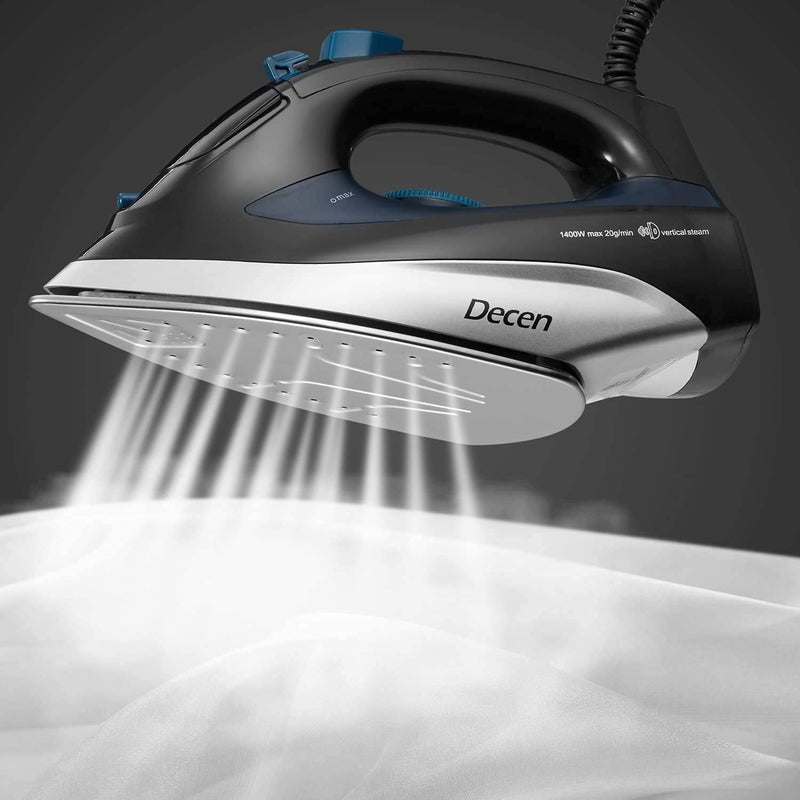 Steam Iron for Clothes, 1400W Iron with Rapid Even Heat and Fast Burst Steam