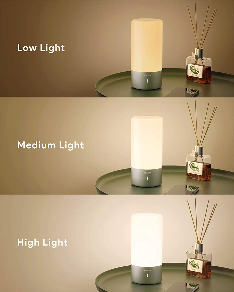 Table Lamp, Touch Sensor Bedside Lamps Nightstand Lamp, Dimmable Color Changing RGB Warm White