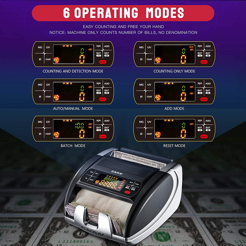 Easy-to-Use Bill Counting Machine with UV/MG/IR Counterfeit Detection