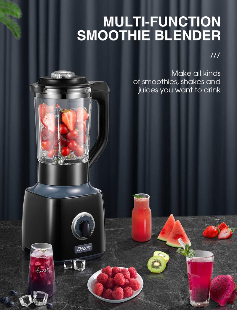 Smoothie Blender with 53oz Glass Jar, 4 Blade System