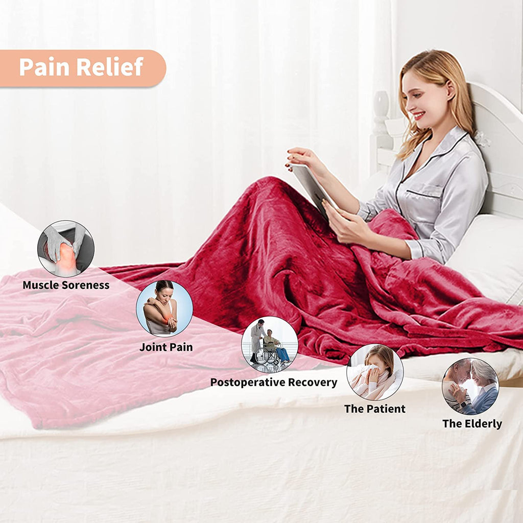 Heated Blanket Electric Throw, Soft Electric Blanket 50X60 with 6 He