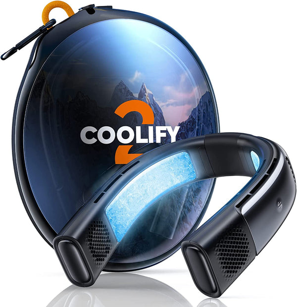 COOLIFY 2 Neck Air Conditioner Long Endurance Edition, Wrap-around Cooling Neck Fan, Smart Portable Neck Fan, Personal Fan 9-Mode, Bladeless Fan No Falling, Neck Cooler & Heater (Open Box)