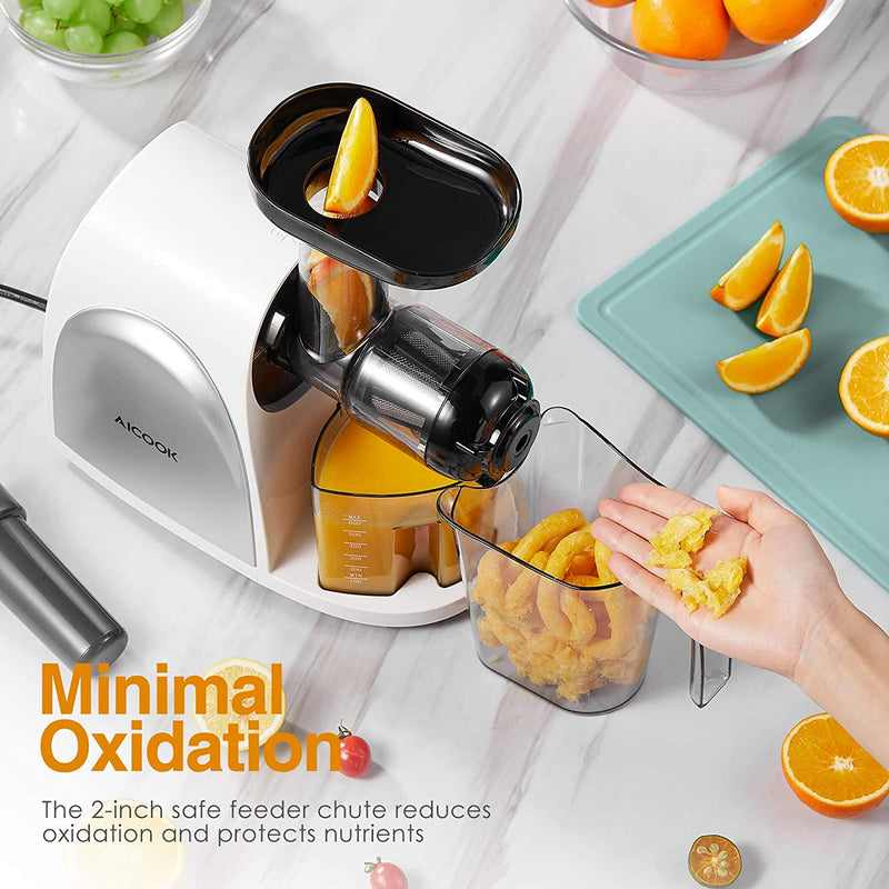 Slow Masticating Juicer with Higher Juicer Yield and Drier Pulp, BPA Free