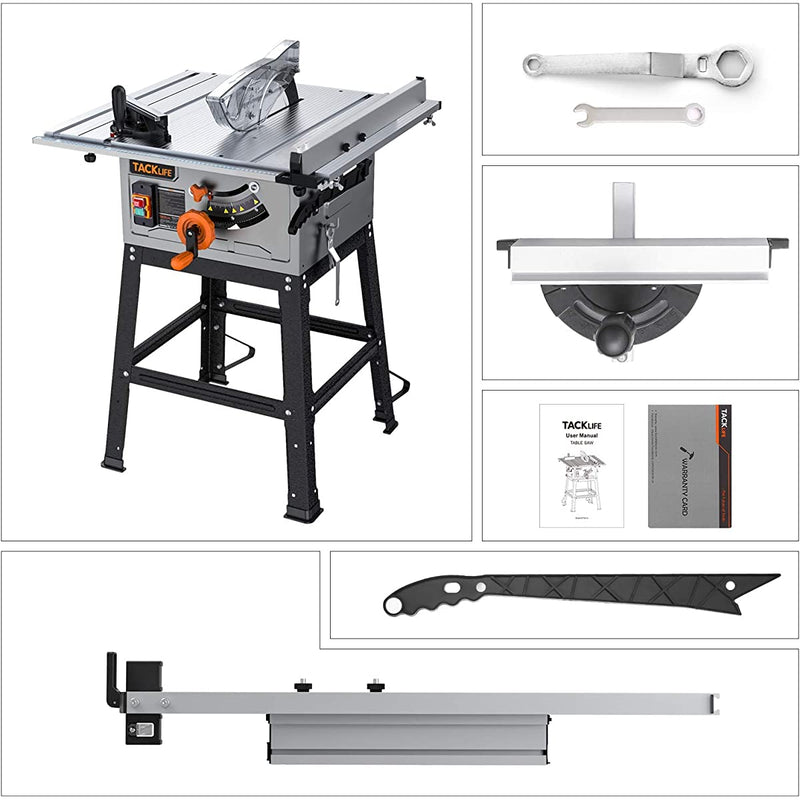 Table Saw 10 Inch, 15-Amp 24T Blade 4800 RPM 45º Bevel Cutting MTS01A