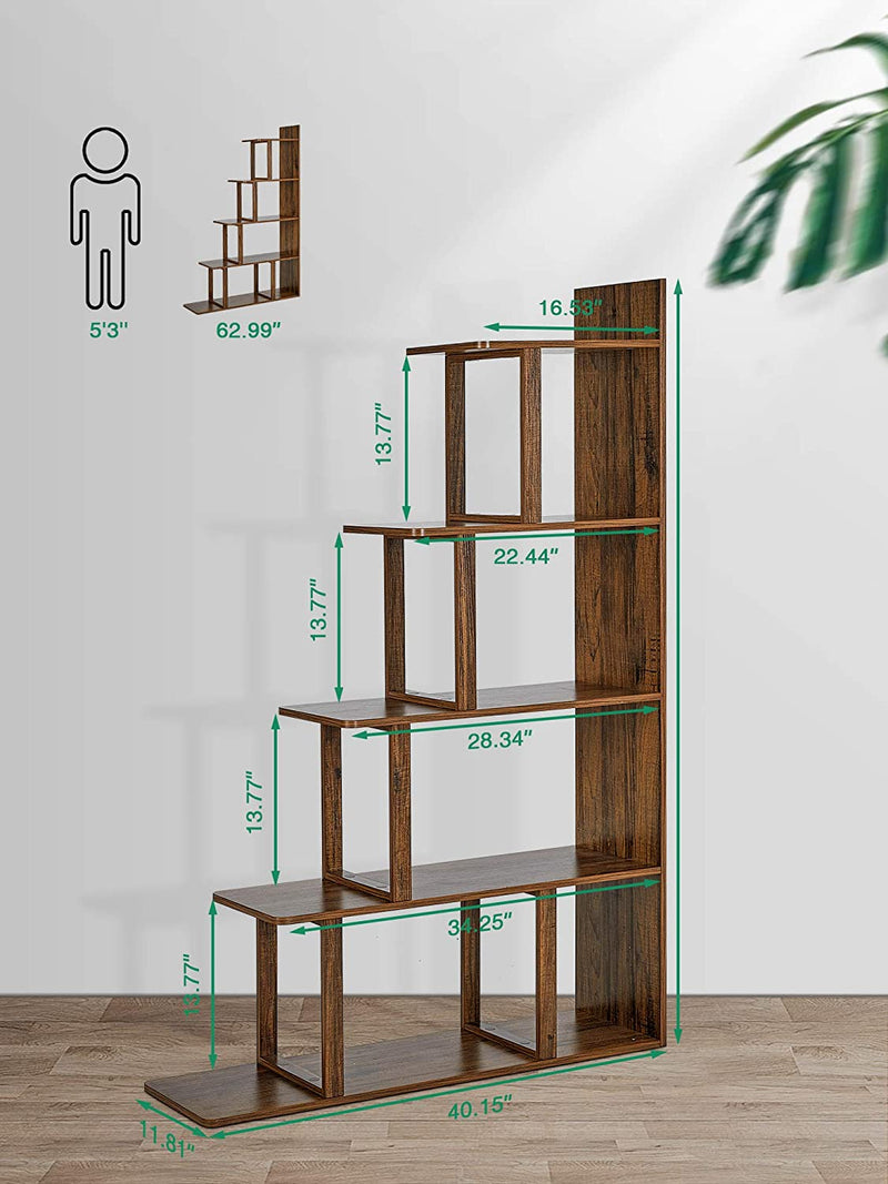 Ladder Corner Bookshelf, 5 Tier Ladder Shelf Ladder Bookcase