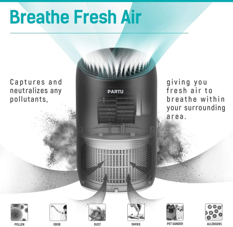 HEPA Air Purifier - Smoke Air Purifiers for Home with Fragrance Sponge - Rack To Door