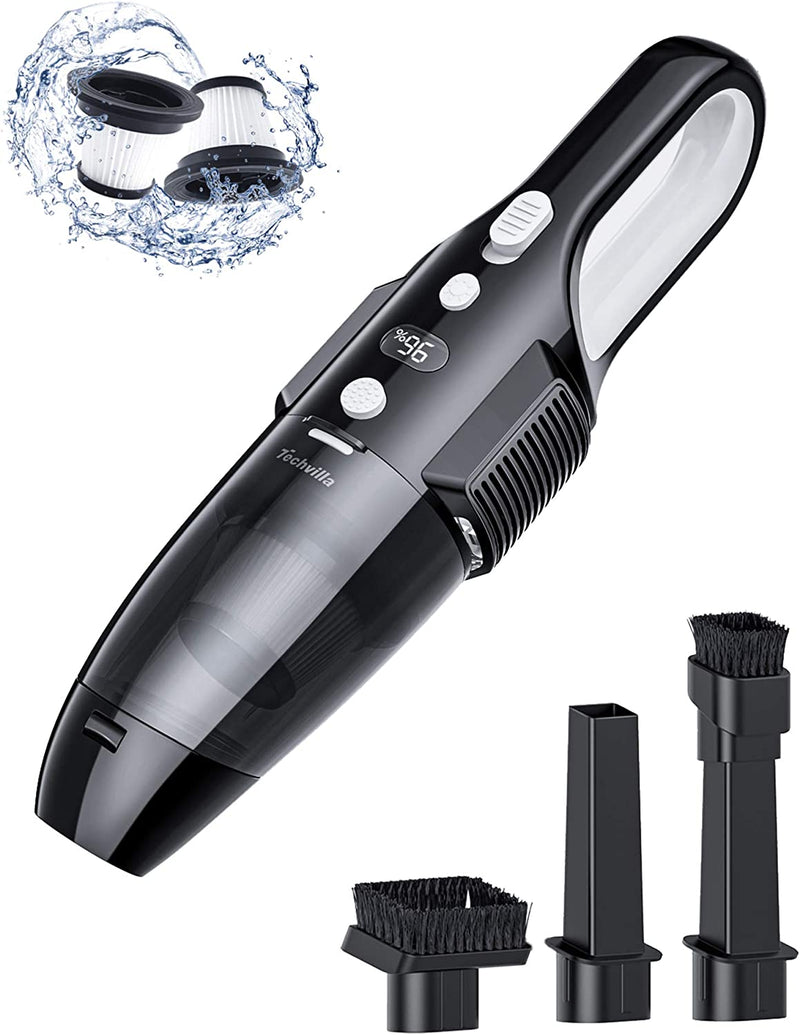 Handheld Vacuum, Cordless Car Vacuum Cleaner with 6KPa Strong Suction and 120W High Power - Rack To Door