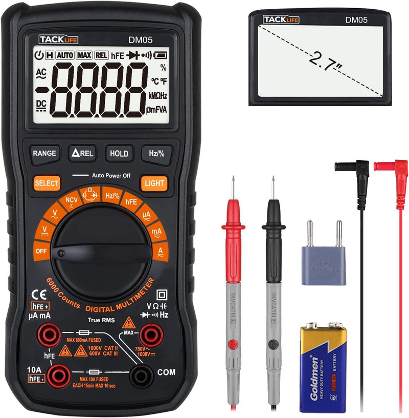 Multimètre Numérique DM01M Volmetre Multifonctions RMS 6000 POINTS Testeur  Circuit de tension - Mesure et traçage (9382636)
