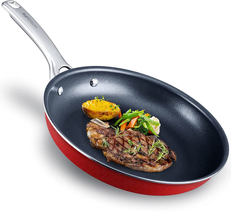 Nonstick Frying Pan with Ergonomic Stainless Steel Handle