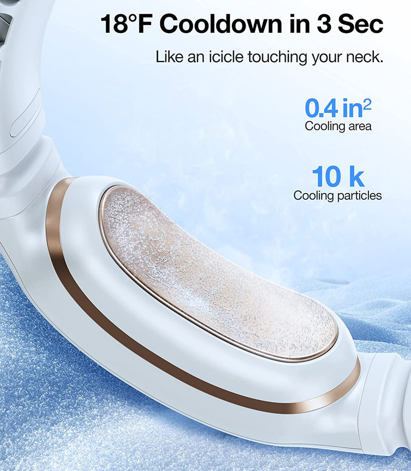 Portable Air Conditioner Neck Fan, Hands Free Semiconductor Cooling Bladeless Fan, 4000 mAh Rechargeable Leafless Mini USB Fan, 3 Speeds (Open Box)