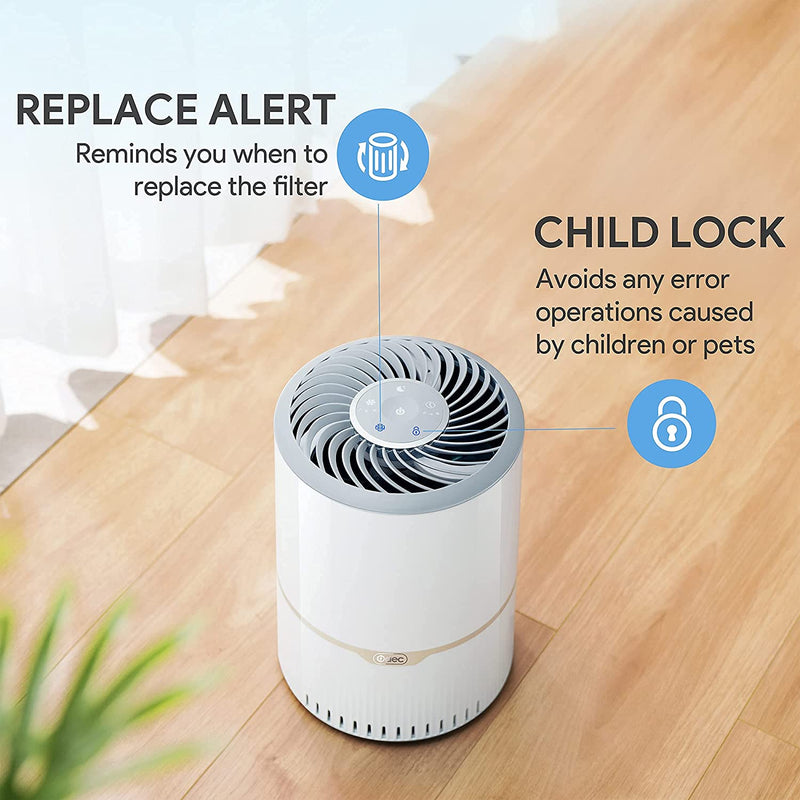 HEPA Air Purifier with 3 Stage, 3 Fan Speeds, Timer, and Child Lock
